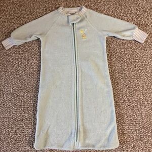 Baby Fleece Sleep Sack Long Sleeve Wearable Blanket Blue Giraffe 12-18M